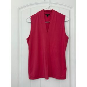 Talbots Classic Split-Neck Hot Pink Tank Shell Size 8 Business Office Casual
